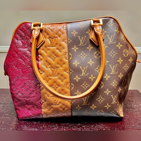 Louis Vuitton Blocks Stripes Monogram Leather Tote Bag Tri Color - Picture 6 of 7